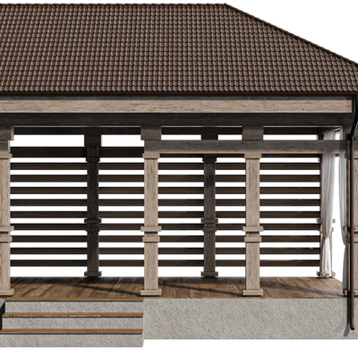 Gazebo with curtains — Ver 2