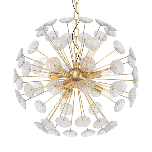 Sputnik Textured Glass White Chandelier — Скачать