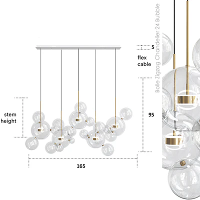 Bolle Zigzag Chandelier 24 Bubble — Вид 3