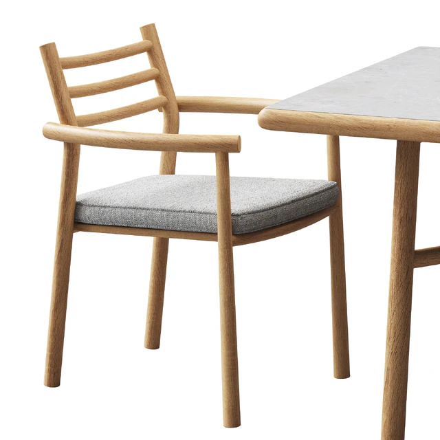 Table with chairs UKIYO by TRIBU — Descargar