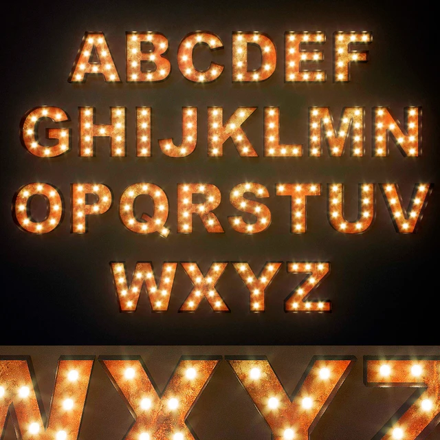 Lighted Metal sign. Set 12. Alphabet — Descargar