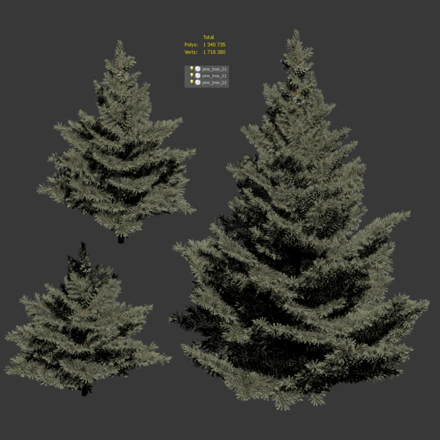 Collection of firs. 3 models — Descargar
