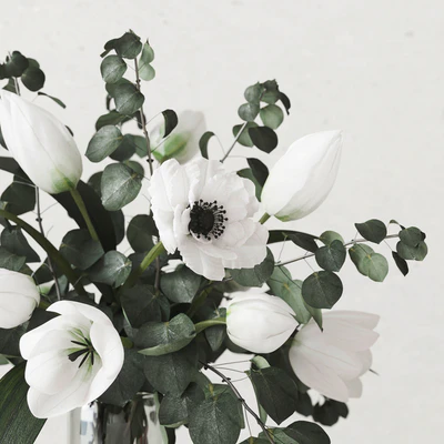 Eucalyptus bouquet with tulips — Вид 2
