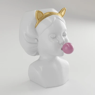Ваза ручной работы «Bubble Gum Girl» — Вид 2