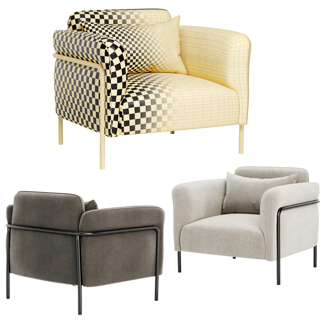 Fauteuil in fluweel Alistair armchair — Descargar
