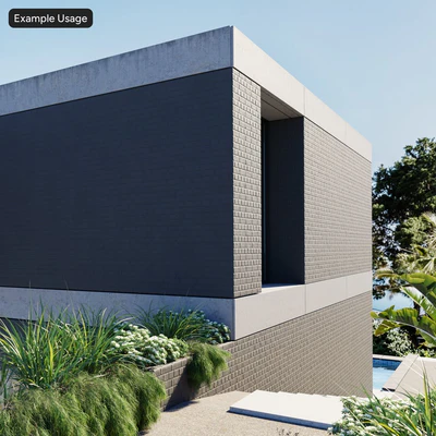 grooved english bond brick wall texture black — Вид 2