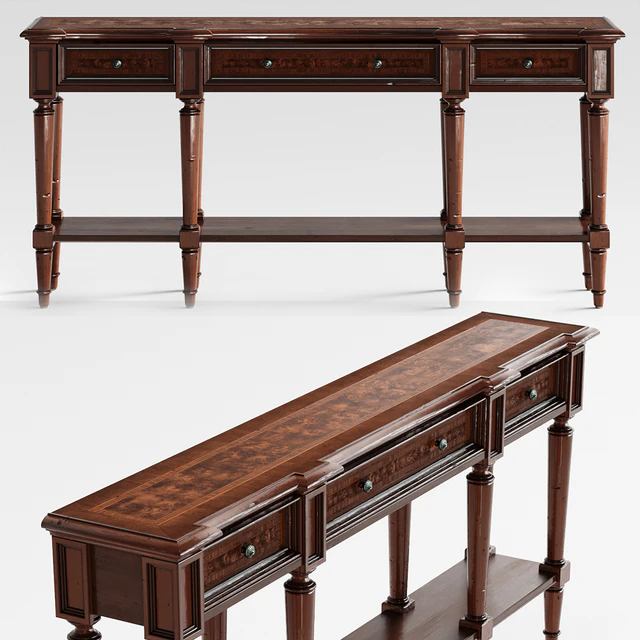 Hooker Furniture Living Room Grandover Three Drawer Console Table — Descargar