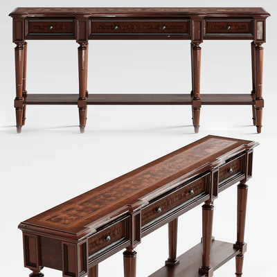 Hooker Furniture Living Room Grandover Three Drawer Console Table — Ver 1