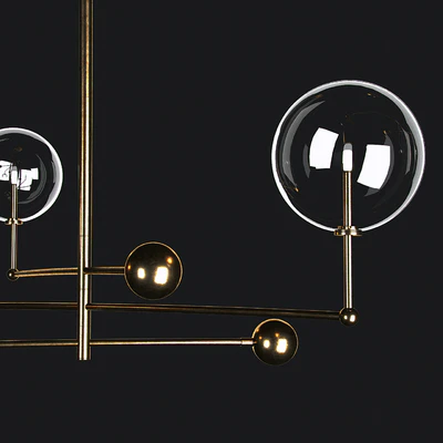 RESTORATION HARDWARE GLASS GLOBE MOBILE CHANDELIER 46 — Ver 2