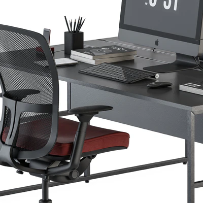 employee Set Red and Black - Office Furniture 245 — Ver 2