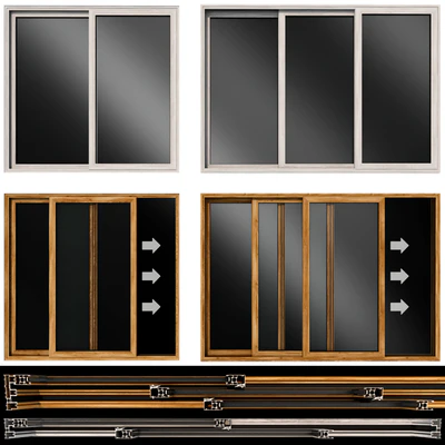 Sliding stained glass wooden doors — Ver 1