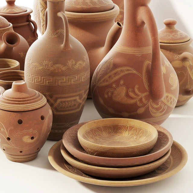 Dishes clay rack n12 / Посуда из глины №12 — Скачать