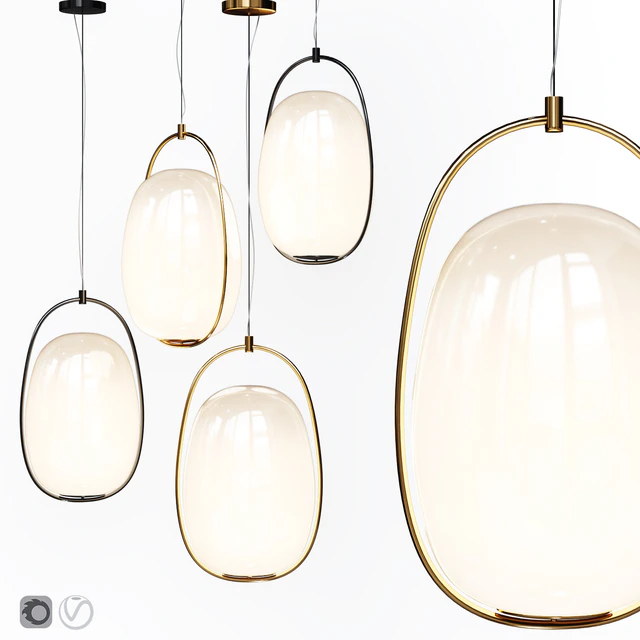 Pendant lamp Lanna Kundalini Suspension Lamp Black and Brass — Descargar