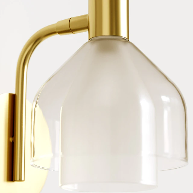 Brass and tinted glass wall lamp, Amoris — Descargar