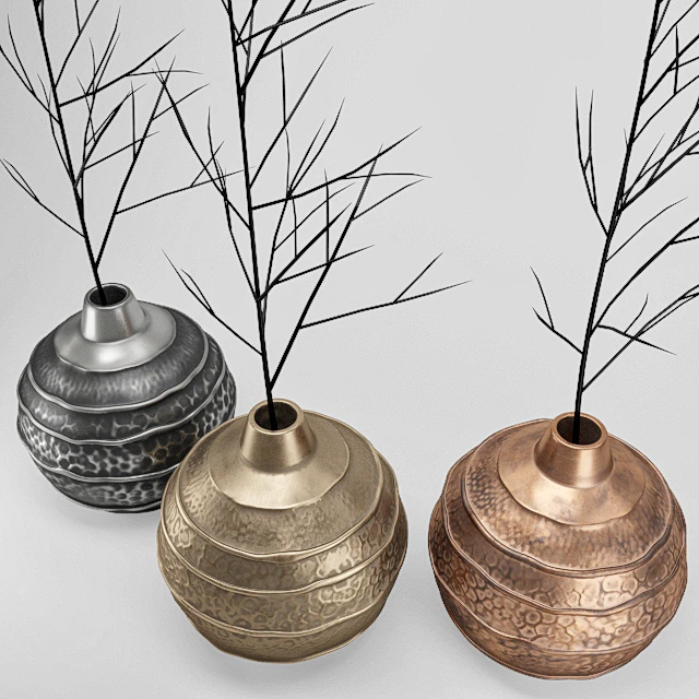 Set Metal Vases — Descargar