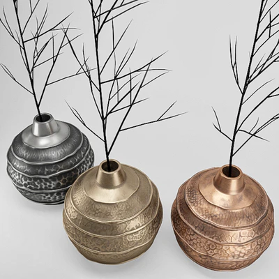 Set Metal Vases — Ver 3