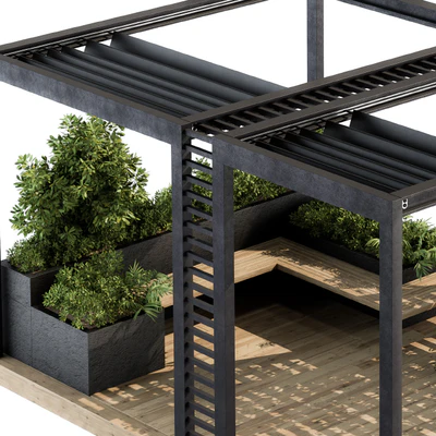 Roof Garden and Landscape Furniture with Pergola 05 — Вид 2