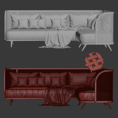 Large corner garden sofa HLC / Большой угловой диван из ротанга — Вид 2