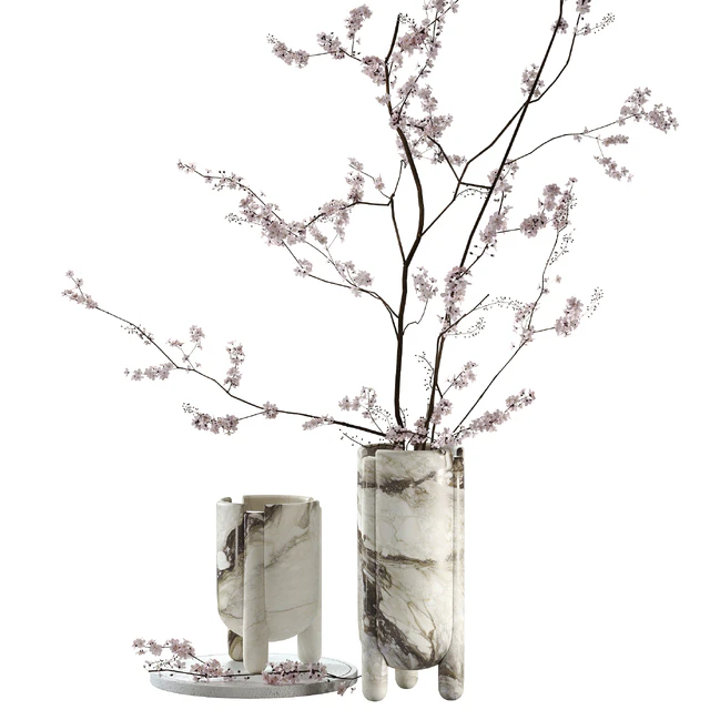Decorative set with blossoming branches — Скачать
