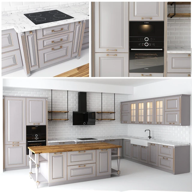 Classic kitchen with an island — Descargar