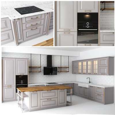 Classic kitchen with an island — Descargar