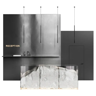Reception desk natural rock 3 — Вид 1