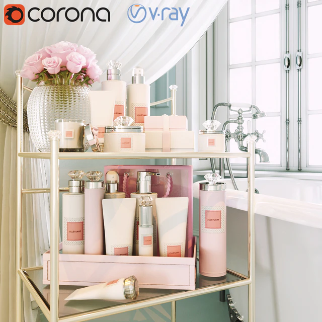 Приставной столик с косметикой / Table with cosmetic set — Скачать