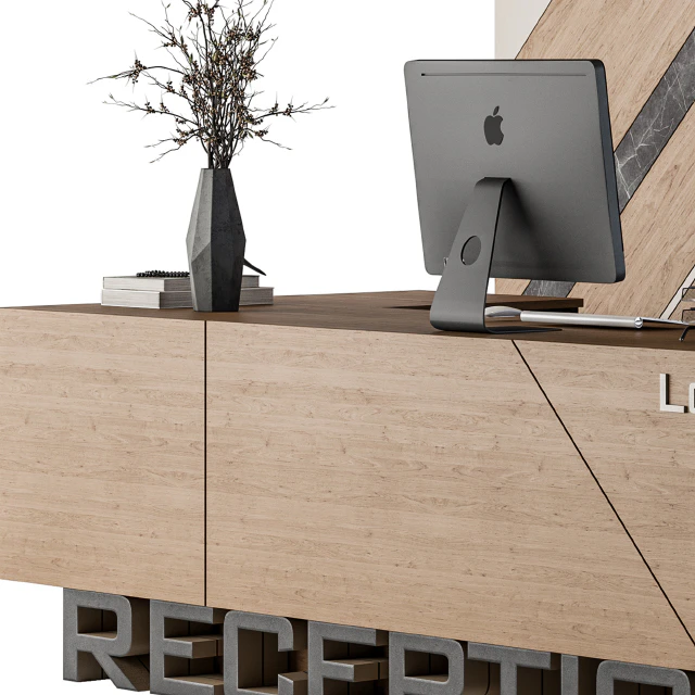 Reception Desk and Wall Decor - Set 06 — Descargar