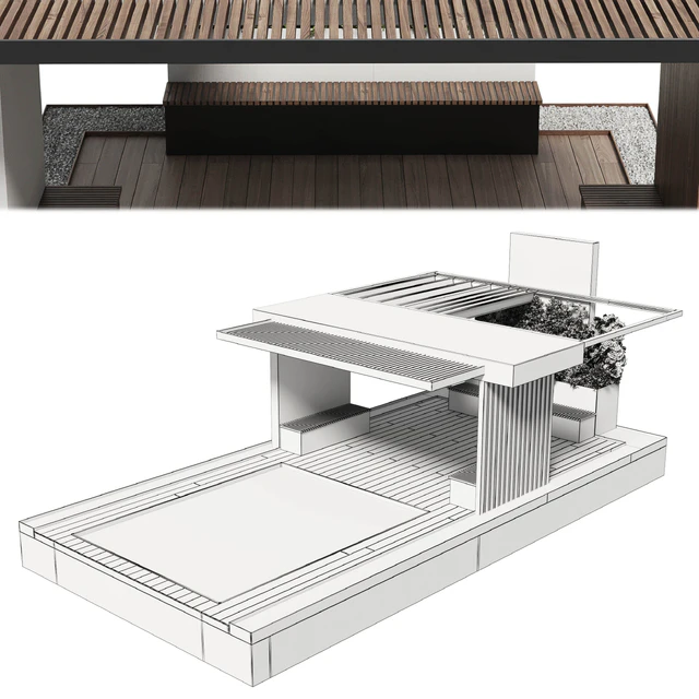 Landscape Furniture with Pergola and Roof garden 20 — Скачать