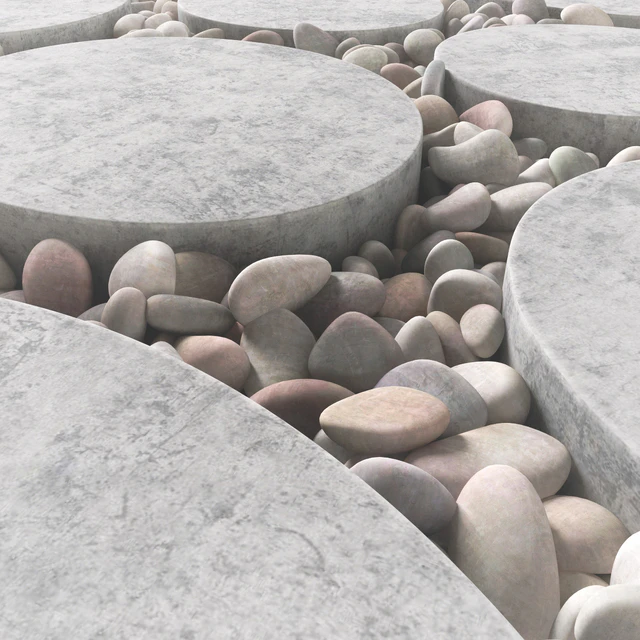 Tile square oval pebble n1 / Square oval slabs with pebbles — Descargar