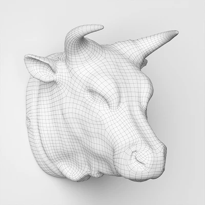 RH CIRCA 1900 CAST METAL BULL'S HEAD — Ver 2