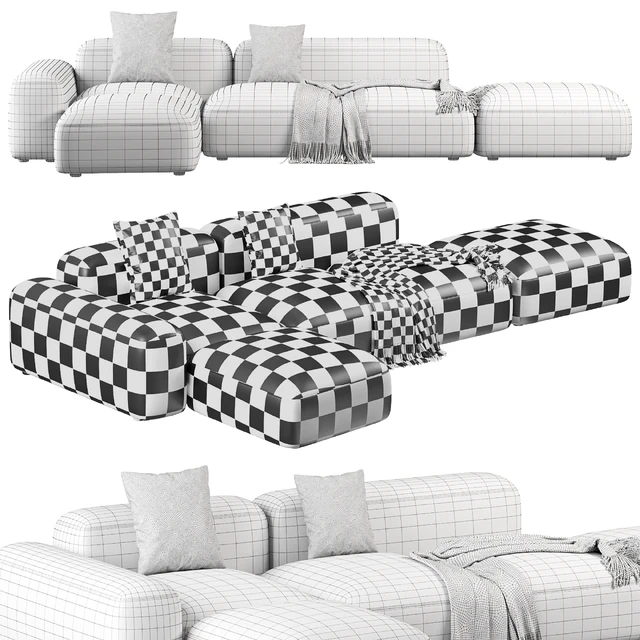 Customizable Sofa Lapis E019 — Скачать