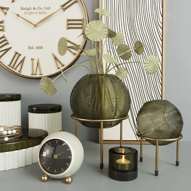 Green Round Vase Decorative Set — Descargar