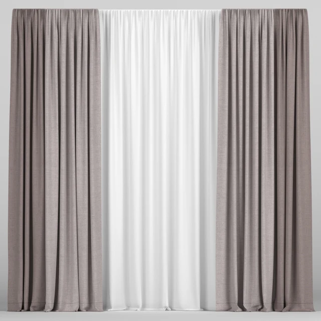 Curtains in two colors with tulle — Download