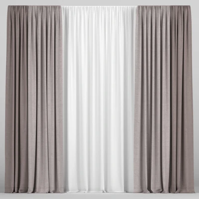 Curtains in two colors with tulle — View 1