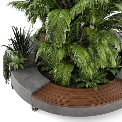 Outdoor Garden set bush and Tree - Garden Set 158 — Ver 3