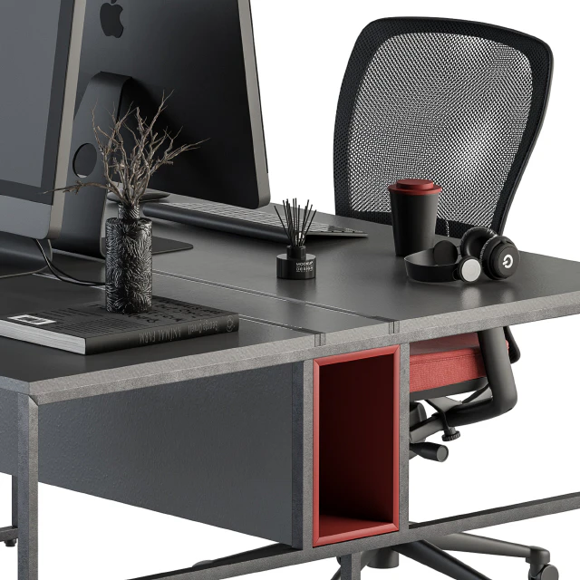 employee Set Red and Black - Office Furniture 245 — Descargar