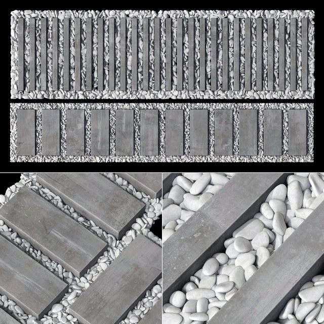 Paving road plate stone pebble n1 / Брусчатка дорога из плит с галькой №1 — Скачать