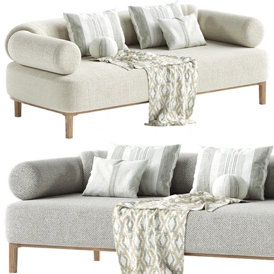 Contemporary Sofa Upholstered in Bouclé Fabric — Ver 1