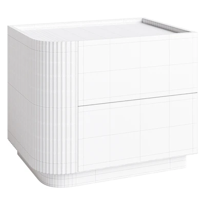 Modern Beige Wood Nightstand with 2 Drawers and Small Height for Bedroom Storage — Вид 2