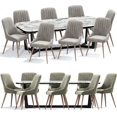 Chipman Tufted Dining Chair Table — Ver 3