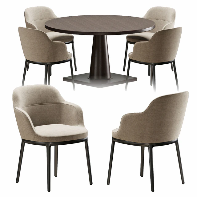 Стул и стол B&B Maxalto Caratos,Maxalto Convivio — Скачать