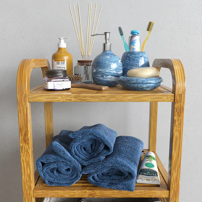 Bamboo shelf with accessories — Ver 2