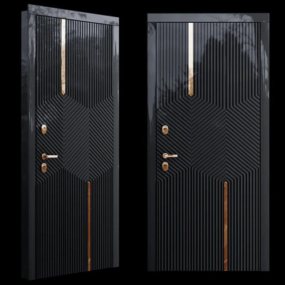 Art deco black front door — Ver 2