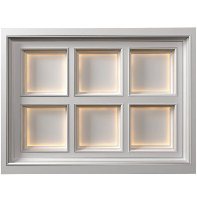 Modern coffered illuminated ceiling Art Deco style — Descargar