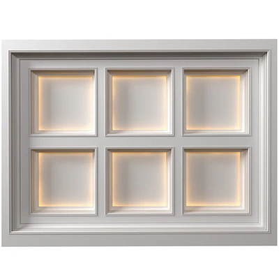 Modern coffered illuminated ceiling Art Deco style — Ver 1