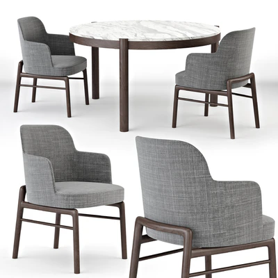 Flexform Gustav Table & Leda Chair — Вид 1