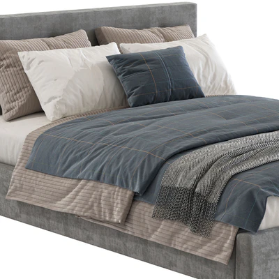 Bed Cushy Upholstered Platfrom Bed — Ver 2