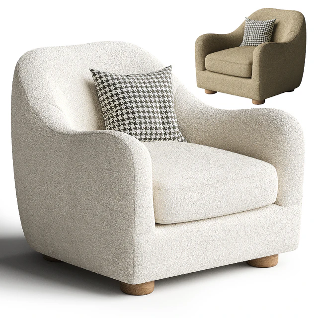 Bacio Cream Boucle Lounge Chair — Descargar