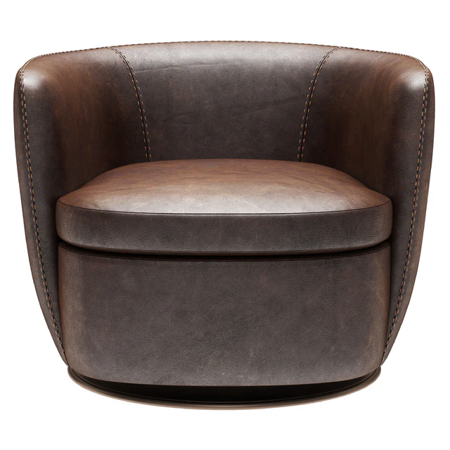 Restoration Hardware Klein Leather Swivel Chair — Descargar